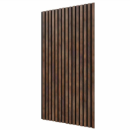 Акустическая панель, черный войлок, 1200х600х19мм, рейки МДФ дуб Барон темный