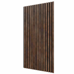 Акустическая панель, черный войлок, 1200х600х19мм, рейки МДФ дуб Барон темный