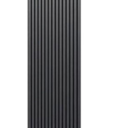 Акустическая панель, черный войлок, 2750х600х21мм, рейки МДФ, шпон дуб антрацит темно-серый